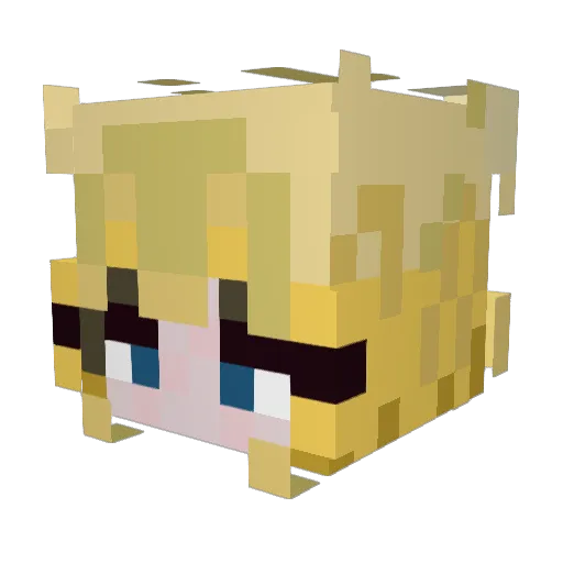 Nononkoga Minecraft avatar head, 3D render