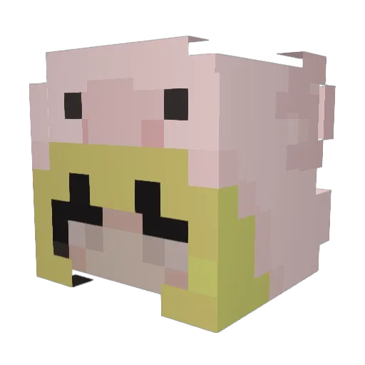 Noob1234V Minecraft avatar head, 3D render