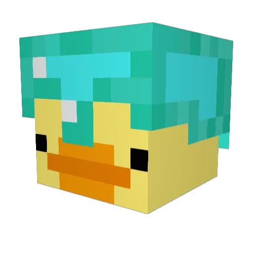 Noob1280 Minecraft avatar head, 3D render