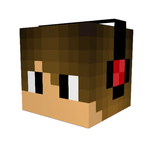 NoobNeedAim Minecraft avatar head, 3D render