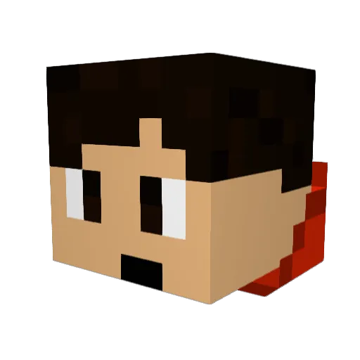 NoobPlayMC Minecraft avatar head, 3D render
