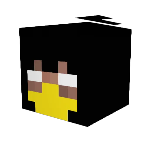 NoobScooter Minecraft avatar head, 3D render