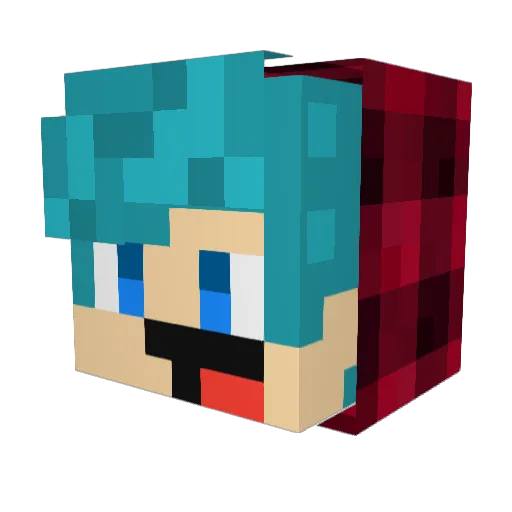 NoobSeo Minecraft avatar head, 3D render