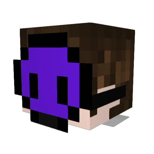 Noobek333 Minecraft avatar head, 3D render