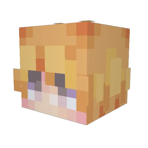 Nooberri Minecraft avatar head, 3D render