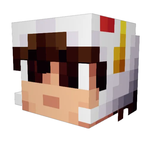 Noobetax Minecraft avatar head, 3D render