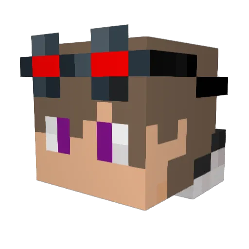 NoobishPro Minecraft avatar head, 3D render