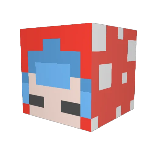 Noobmaster35151 Minecraft avatar head, 3D render