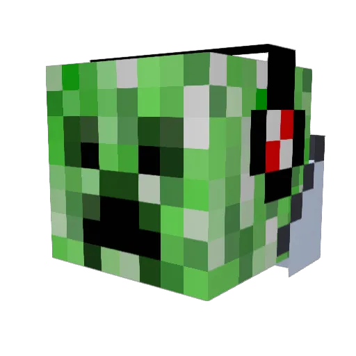 Noobrk Minecraft avatar head, 3D render