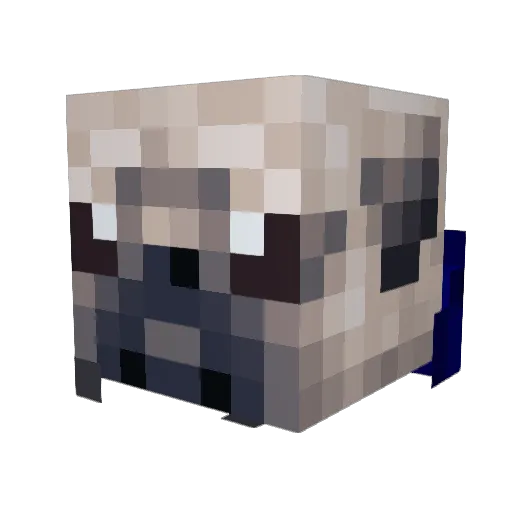 NoobyBluby Minecraft avatar head, 3D render