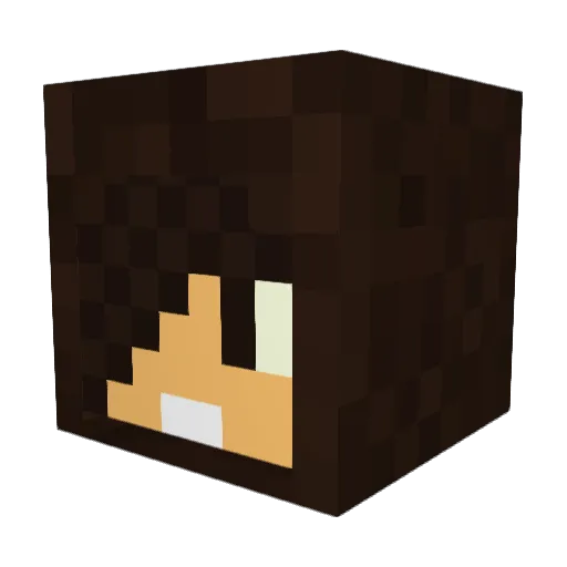 NoobyGhost Minecraft avatar head, 3D render