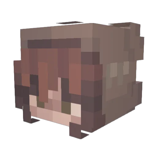 NoobyGirl Minecraft avatar head, 3D render