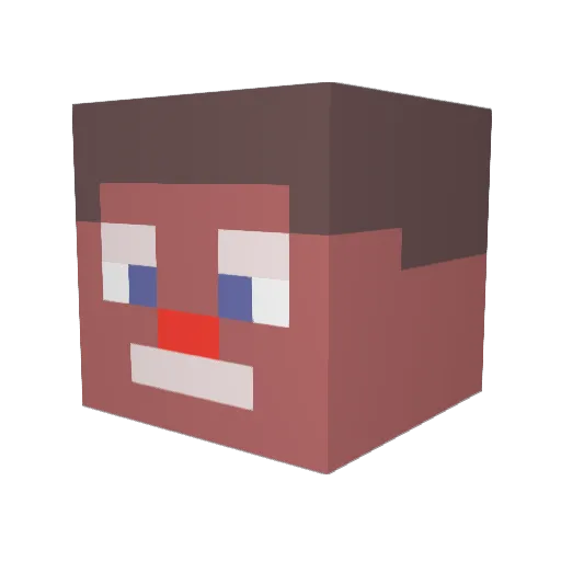 NoobyKnees Minecraft avatar head, 3D render