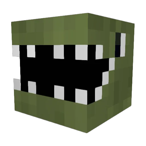 Noobzilla Minecraft avatar head, 3D render