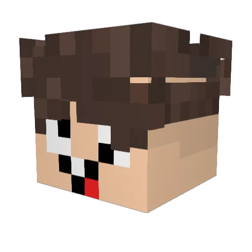 Noobzinho Minecraft avatar head, 3D render