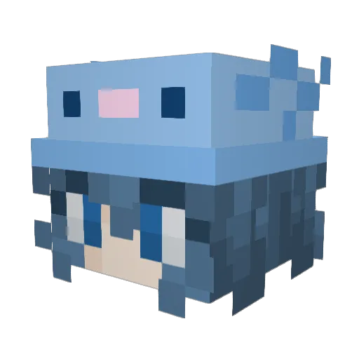 Noodds Minecraft avatar head, 3D render