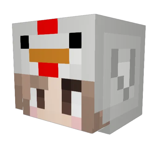 NoodelDoodel Minecraft avatar head, 3D render