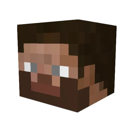 Noodlamba Minecraft avatar head, 3D render