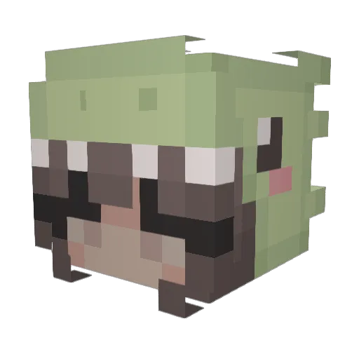 Noodle357 Minecraft avatar head, 3D render