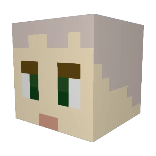 NoodleNewt Minecraft avatar head, 3D render