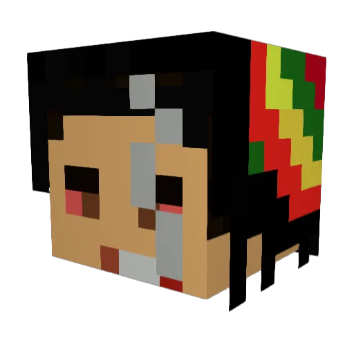 NoodlePastie Minecraft avatar head, 3D render