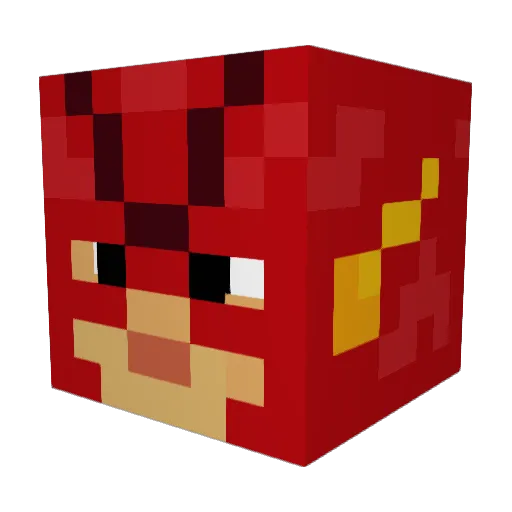 Noodles1732 Minecraft avatar head, 3D render