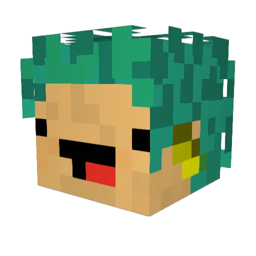 NoodlesCake Minecraft avatar head, 3D render