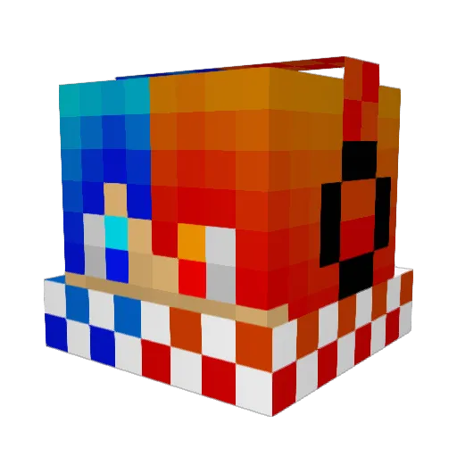 Noodlesang Minecraft avatar head, 3D render