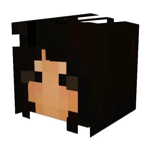 Noodlesdoll Minecraft avatar head, 3D render