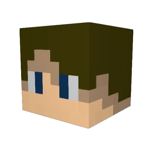 Noogy Minecraft avatar head, 3D render