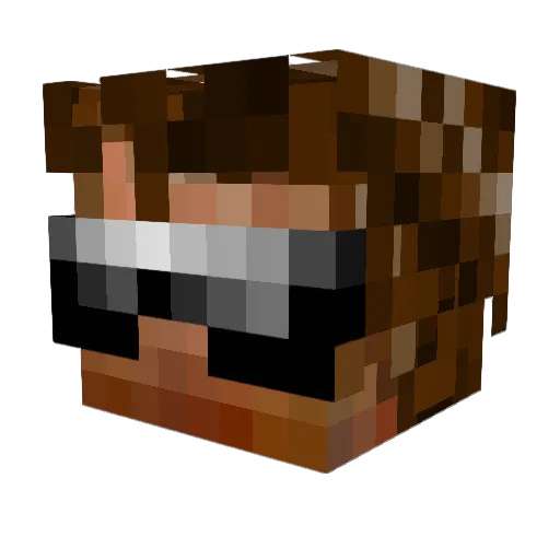 Noohoo3 Minecraft avatar head, 3D render