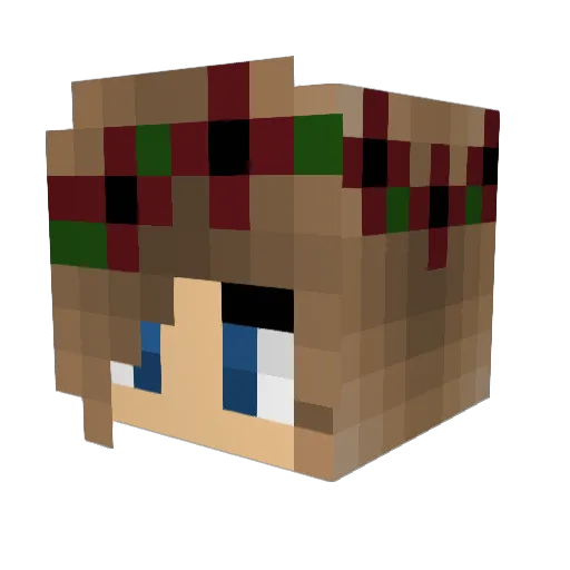 Nookaa Minecraft avatar head, 3D render