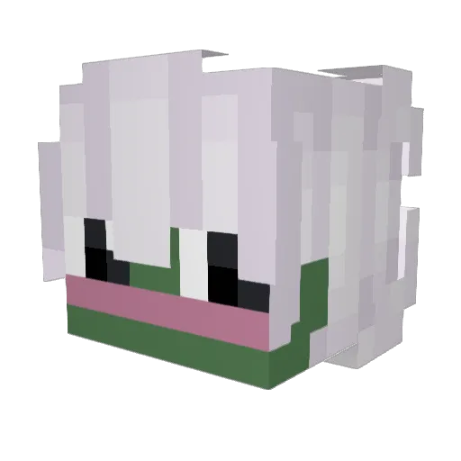 Noonya Minecraft avatar head, 3D render