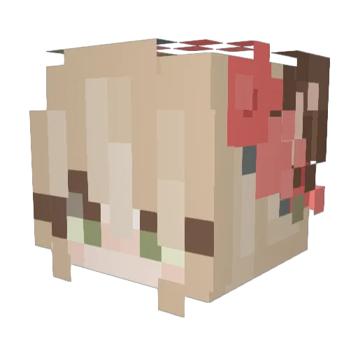 Nooobel Minecraft avatar head, 3D render