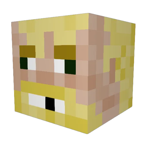 NooodleDaddy Minecraft avatar head, 3D render
