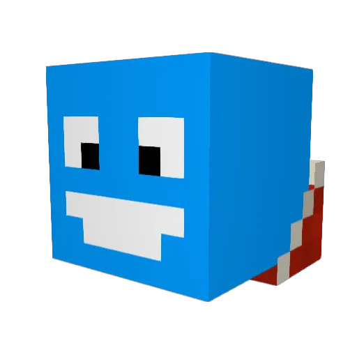 NoooooU Minecraft avatar head, 3D render