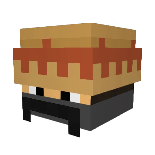Nooovah Minecraft avatar head, 3D render