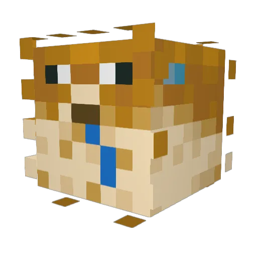 Noop100 Minecraft avatar head, 3D render