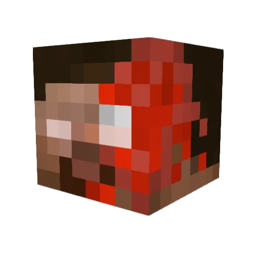 Noopidoo Minecraft avatar head, 3D render