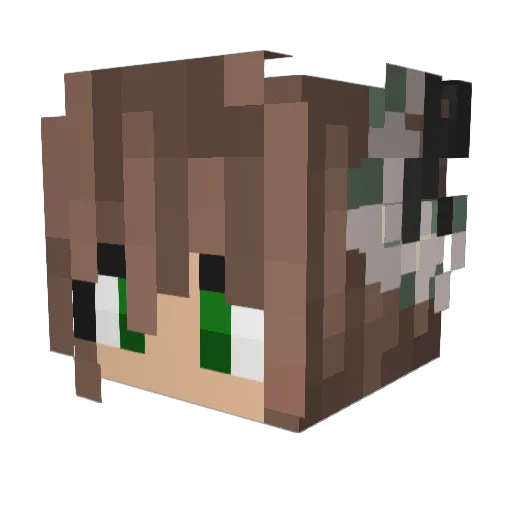 Nooroo Minecraft avatar head, 3D render