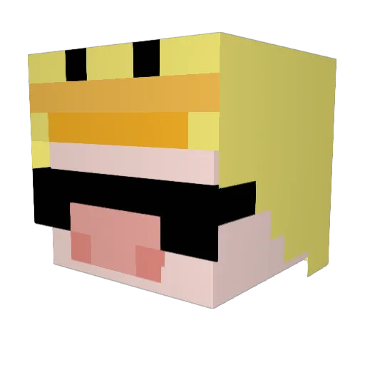 Noovidk Minecraft avatar head, 3D render
