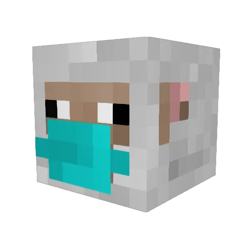 Nopholom Minecraft avatar head, 3D render