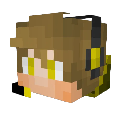 Nopsu24 Minecraft avatar head, 3D render