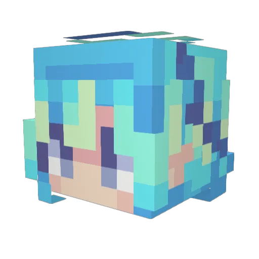 Nora56 Minecraft avatar head, 3D render