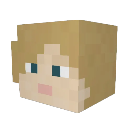NoraJae Minecraft avatar head, 3D render