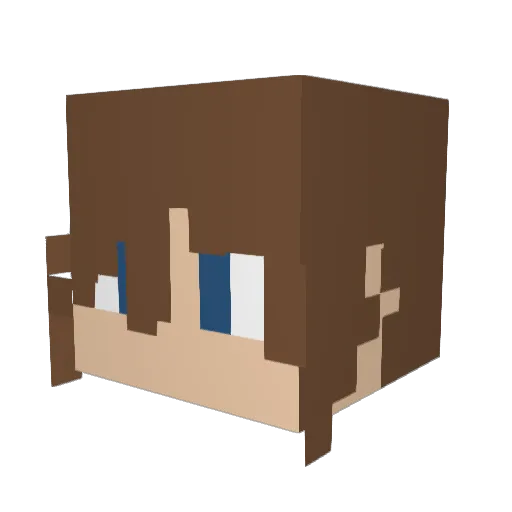 Nora_____ Minecraft avatar head, 3D render