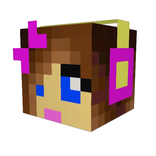 Noralla Minecraft avatar head, 3D render