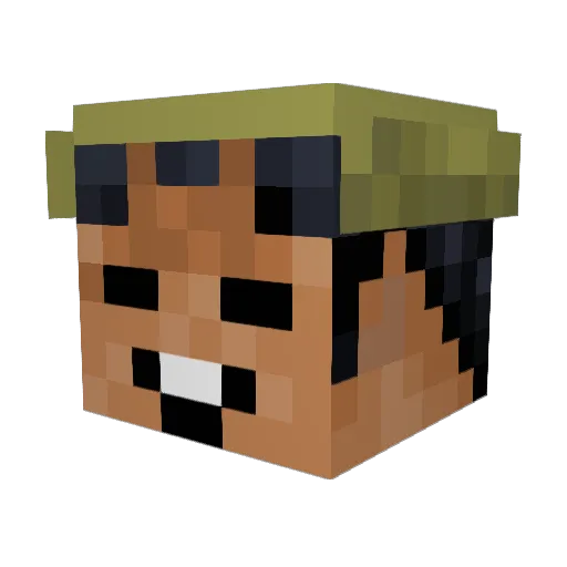Norbertti Minecraft avatar head, 3D render