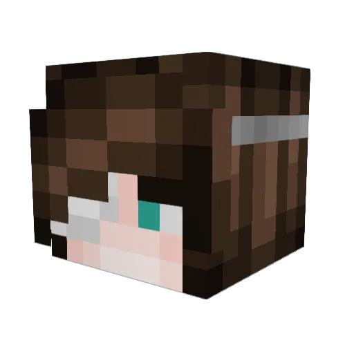 Nordris Minecraft avatar head, 3D render