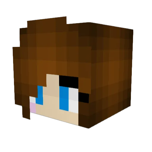 Norelia Minecraft avatar head, 3D render